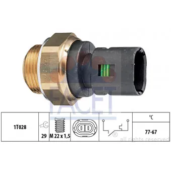 Interrupteur de température, ventilateur de radiateur FACET OEM 6001023839