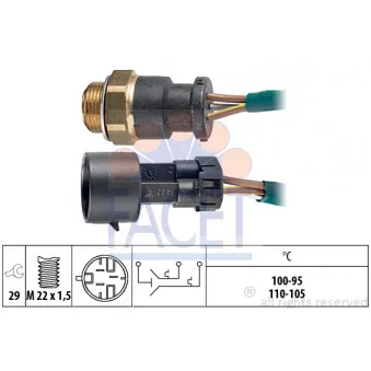 Interrupteur de température, ventilateur de radiateur FACET OEM 90355936