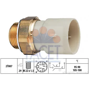 Interrupteur de température, ventilateur de radiateur FACET OEM 6ZT 007 837-021