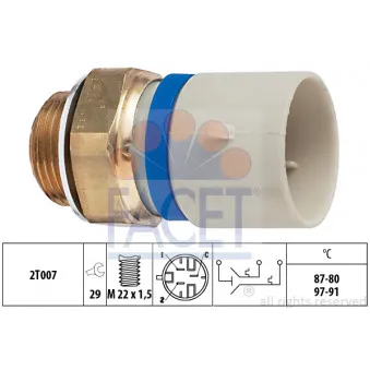 Interrupteur de température, ventilateur de radiateur FACET OEM ST082