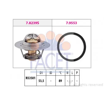 Thermostat d'eau FACET 7.8290 pour CITROEN BERLINGO 1.4 i bivalent - 75cv