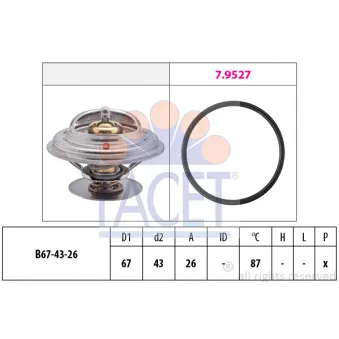 Thermostat d'eau FACET 7.8385 pour DAF xD 510 - 105cv