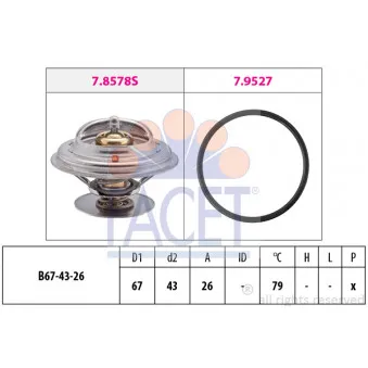 Thermostat d'eau FACET 7.8577 pour MERCEDES-BENZ T2/L L 508 DG - 85cv