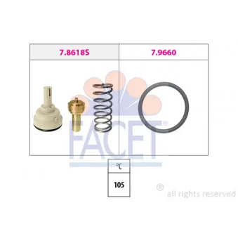 Thermostat d'eau FACET 7.8618 pour VOLKSWAGEN GOLF 1.4 FSI - 90cv