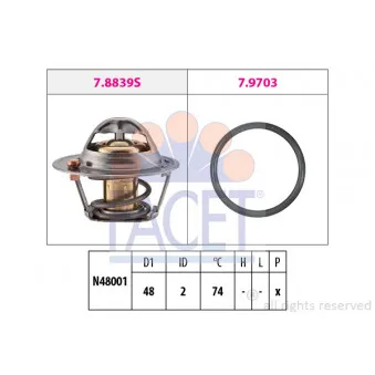 Thermostat d'eau FACET 7.8840 pour FORD FOCUS 1.4 - 75cv
