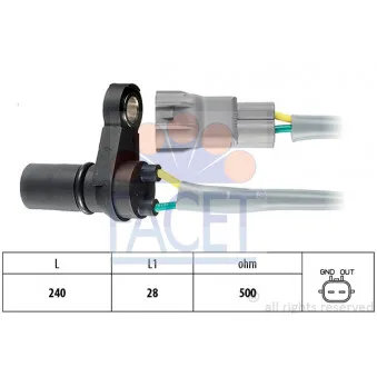 FACET 9.0375 - Capteur de vitesse de roue, boîte automatique