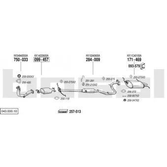 Echappement BOSAL 043.000.10