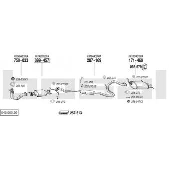 Echappement BOSAL 043.000.20