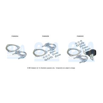 Kit d'assemblage, catalyseur BM CATALYSTS FK80025 pour VOLKSWAGEN TRANSPORTER - COMBI 2.5 TDI Syncro - 102cv