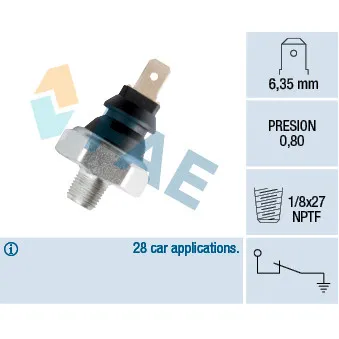 FAE 11290 - Indicateur de pression d'huile