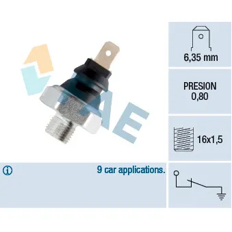 FAE 11630 - Indicateur de pression d'huile
