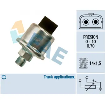 Capteur, pression d'huile FAE 14050 pour SCANIA 4 - series T 124 L/400 - 400cv