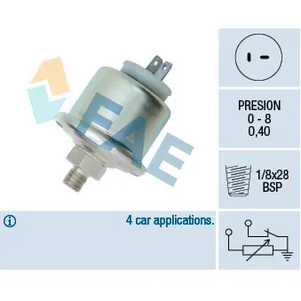 Capteur, pression d'huile FAE OEM 25070P8000