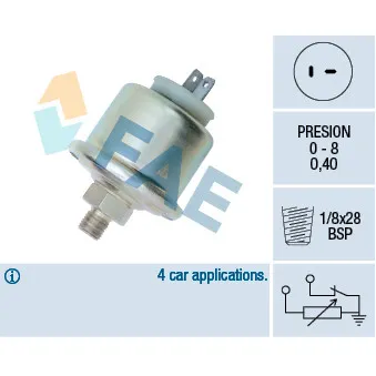 FAE 14140 - Capteur, pression d'huile