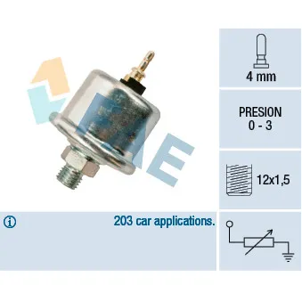 Capteur, pression d'huile FAE OEM 360-081-052-003C