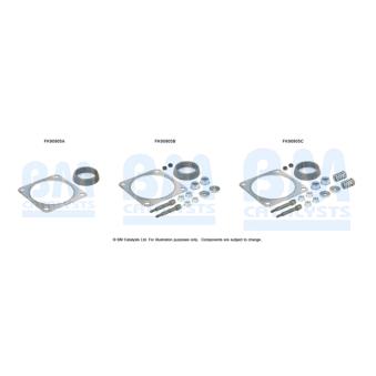 Kit d'assemblage, catalyseur BM CATALYSTS FK90905 pour PEUGEOT PARTNER 1.4 - 73cv