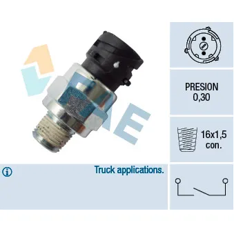 Pressostat, réglage de charge de l'essieu FAE OEM 1594037