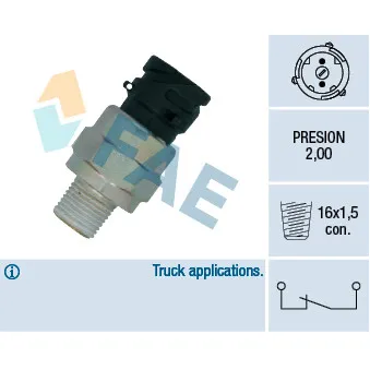 Indicateur de pression d'huile FAE 18113 pour VOLVO B12 B 12 - 356cv