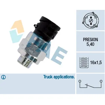 Interrupteur des feux de freins FAE 18125 pour MAN HOCL FH 16/470 - 470cv