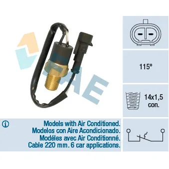 FAE 35841 - Contact thermique, voyant avertisseur de l'agent réfrigérant