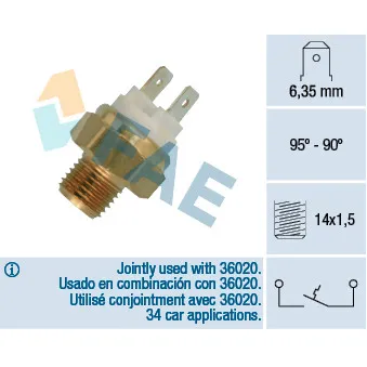 FAE 36010 - Interrupteur de température, ventilateur de radiateur