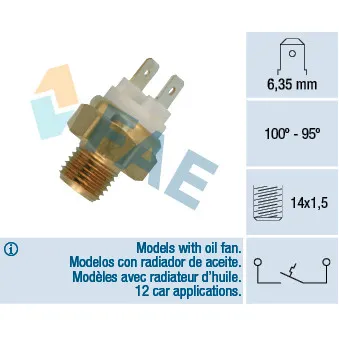 Interrupteur de température, ventilateur de radiateur FAE OEM 70511081