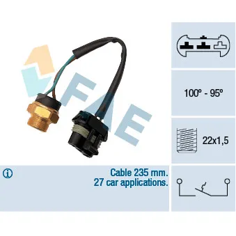 Interrupteur de température, ventilateur de radiateur FAE OEM 1341012 Interrupteur de température, ventilateur de radiateur FAE OEM 1341012