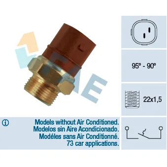 Interrupteur de température, ventilateur de radiateur FAE OEM V15-99-2012