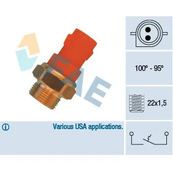 Interrupteur de température, ventilateur de radiateur FAE OEM V25-99-1702
