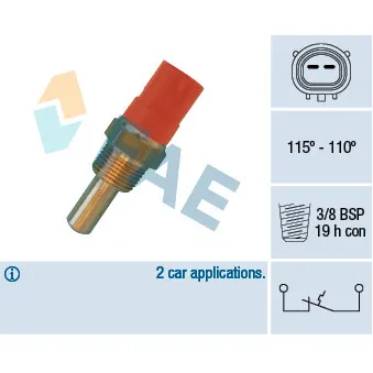Interrupteur de température, ventilateur de radiateur FAE OEM TS458