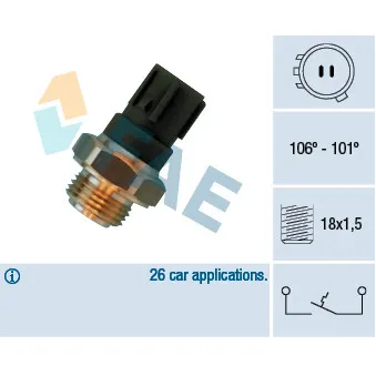 FAE 36460 - Interrupteur de température, ventilateur de radiateur