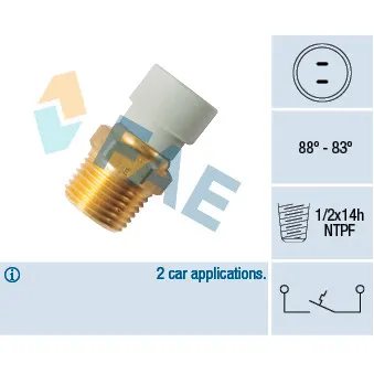 FAE 36499 - Interrupteur de température, ventilateur de radiateur