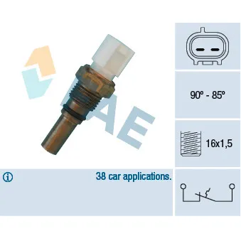 Interrupteur de température, ventilateur de radiateur FAE OEM 12-02-222