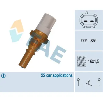 Interrupteur de température, ventilateur de radiateur FAE OEM 6ZT 014 397-021