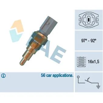 Interrupteur de température, ventilateur de radiateur FAE 36660