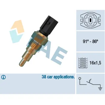 FAE 36670 - Interrupteur de température, ventilateur de radiateur
