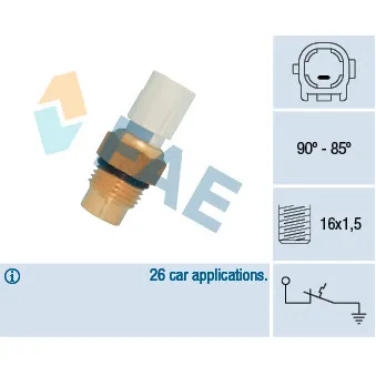 Interrupteur de température, ventilateur de radiateur FAE OEM 8942812150