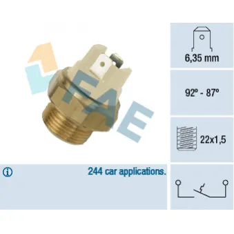 Interrupteur de température, ventilateur de radiateur FAE 37010