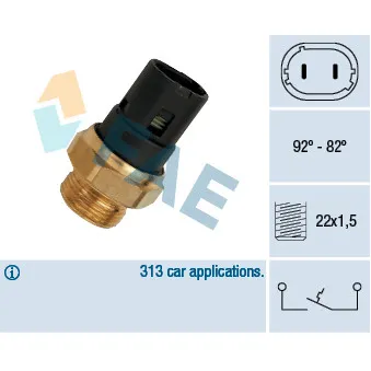 Interrupteur de température, ventilateur de radiateur FAE OEM 16-14 821 0011
