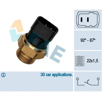 Interrupteur de température, ventilateur de radiateur FAE OEM V15-99-2051