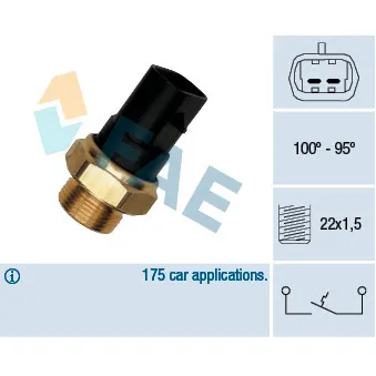 Interrupteur de température, ventilateur de radiateur FAE OEM 6031.100D