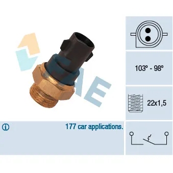 Interrupteur de température, ventilateur de radiateur FAE OEM V25-99-1700