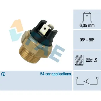 Interrupteur de température, ventilateur de radiateur FAE OEM v42-99-0010