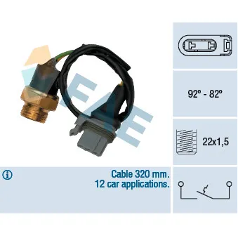 Interrupteur de température, ventilateur de radiateur FAE OEM 37510