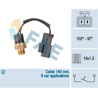 Interrupteur de température, ventilateur de radiateur FACET 7.5056