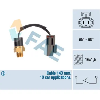 Interrupteur de température, ventilateur de radiateur FAE OEM TS148