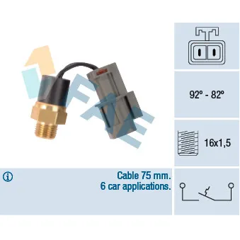 Interrupteur de température, ventilateur de radiateur FAE 37560