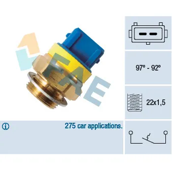 FAE 37580 - Interrupteur de température, ventilateur de radiateur