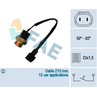 Interrupteur de température, ventilateur de radiateur FAE OEM 819783