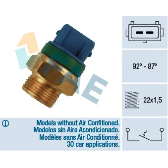 FAE 37680 - Interrupteur de température, ventilateur de radiateur